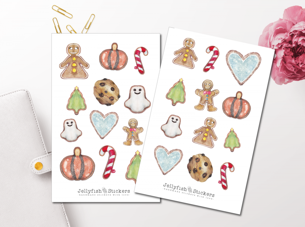 Weihnachten Plätzchen Sticker Set